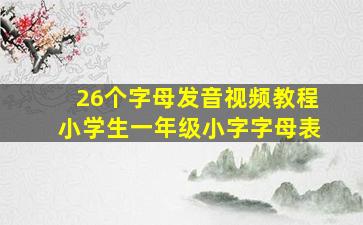 26个字母发音视频教程小学生一年级小字字母表