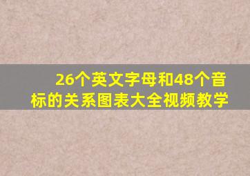 26个英文字母和48个音标的关系图表大全视频教学