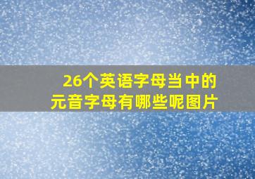 26个英语字母当中的元音字母有哪些呢图片