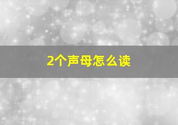 2个声母怎么读