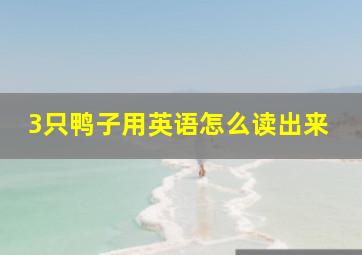 3只鸭子用英语怎么读出来