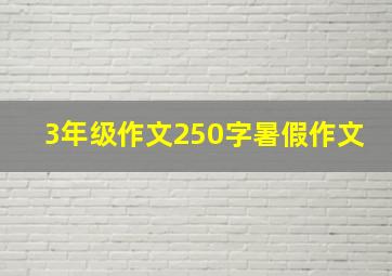 3年级作文250字暑假作文