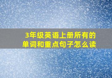 3年级英语上册所有的单词和重点句子怎么读