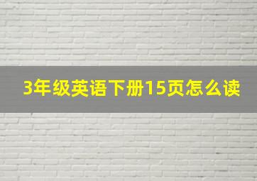 3年级英语下册15页怎么读