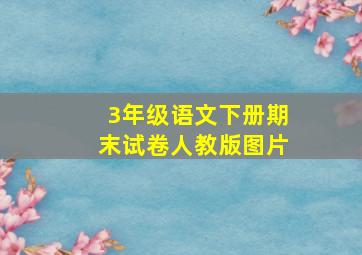 3年级语文下册期末试卷人教版图片