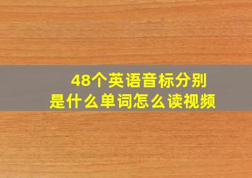 48个英语音标分别是什么单词怎么读视频