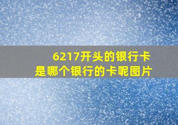 6217开头的银行卡是哪个银行的卡呢图片