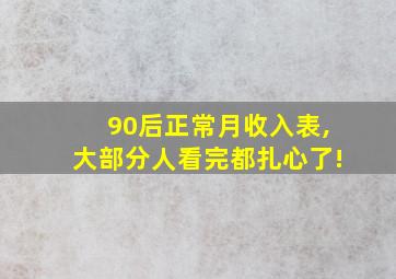 90后正常月收入表,大部分人看完都扎心了!