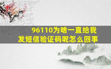 96110为啥一直给我发短信验证码呢怎么回事