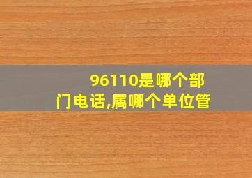 96110是哪个部门电话,属哪个单位管