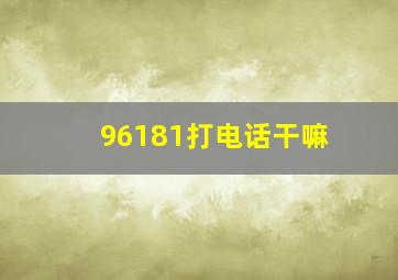 96181打电话干嘛