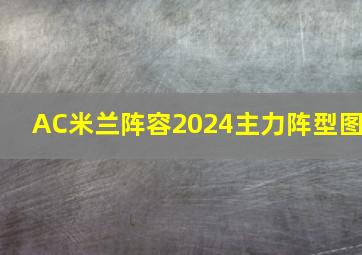 AC米兰阵容2024主力阵型图