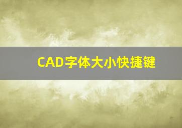 CAD字体大小快捷键