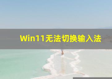 Win11无法切换输入法