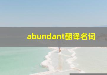 abundant翻译名词