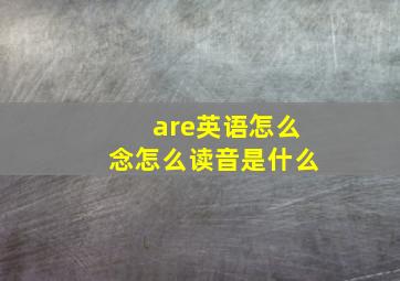 are英语怎么念怎么读音是什么