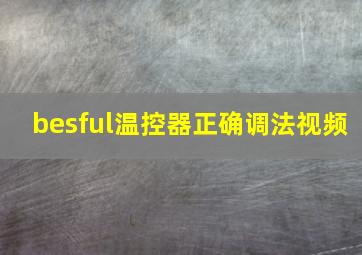 besful温控器正确调法视频