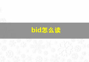 bid怎么读