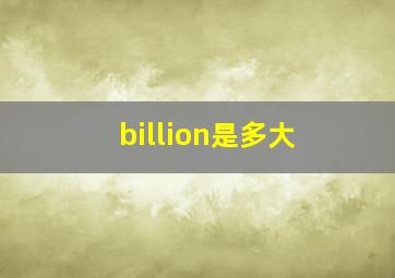 billion是多大