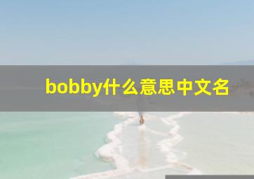 bobby什么意思中文名