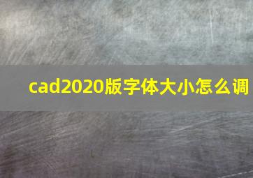 cad2020版字体大小怎么调