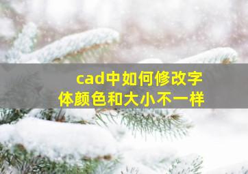 cad中如何修改字体颜色和大小不一样