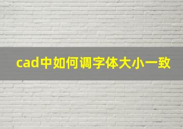 cad中如何调字体大小一致