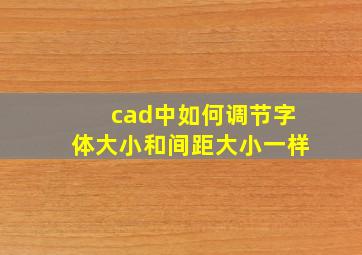 cad中如何调节字体大小和间距大小一样