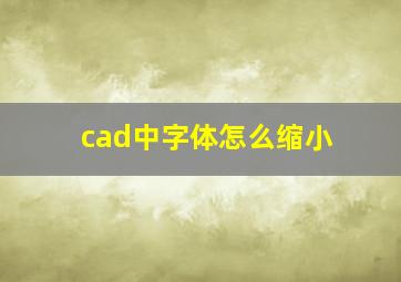 cad中字体怎么缩小