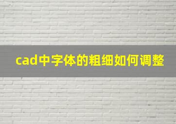 cad中字体的粗细如何调整