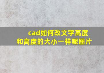 cad如何改文字高度和高度的大小一样呢图片