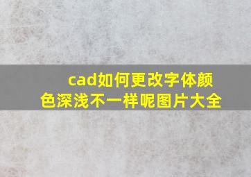 cad如何更改字体颜色深浅不一样呢图片大全