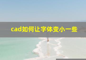 cad如何让字体变小一些