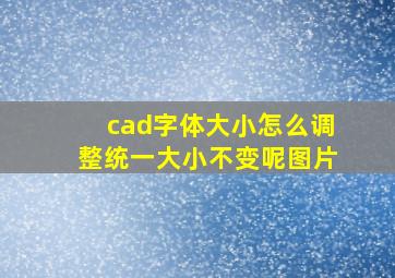 cad字体大小怎么调整统一大小不变呢图片