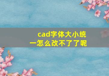 cad字体大小统一怎么改不了了呢