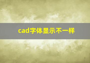 cad字体显示不一样