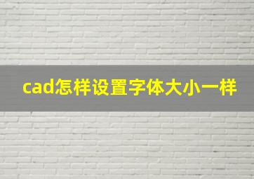 cad怎样设置字体大小一样