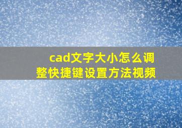 cad文字大小怎么调整快捷键设置方法视频