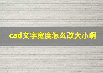 cad文字宽度怎么改大小啊