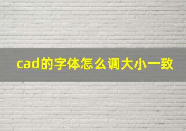 cad的字体怎么调大小一致