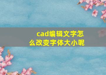 cad编辑文字怎么改变字体大小呢