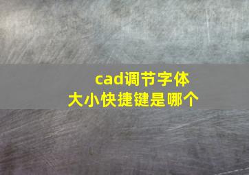 cad调节字体大小快捷键是哪个