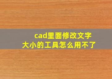 cad里面修改文字大小的工具怎么用不了