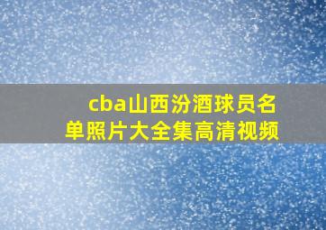 cba山西汾酒球员名单照片大全集高清视频