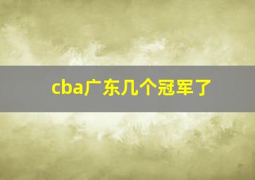 cba广东几个冠军了