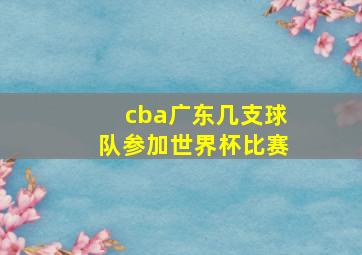 cba广东几支球队参加世界杯比赛