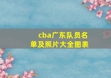 cba广东队员名单及照片大全图表