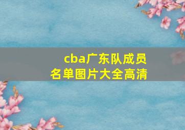 cba广东队成员名单图片大全高清