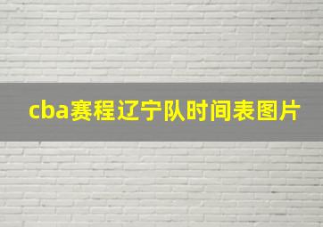 cba赛程辽宁队时间表图片