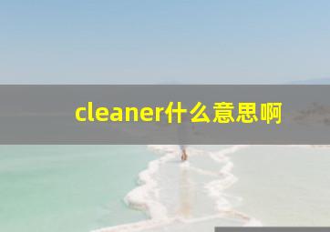 cleaner什么意思啊